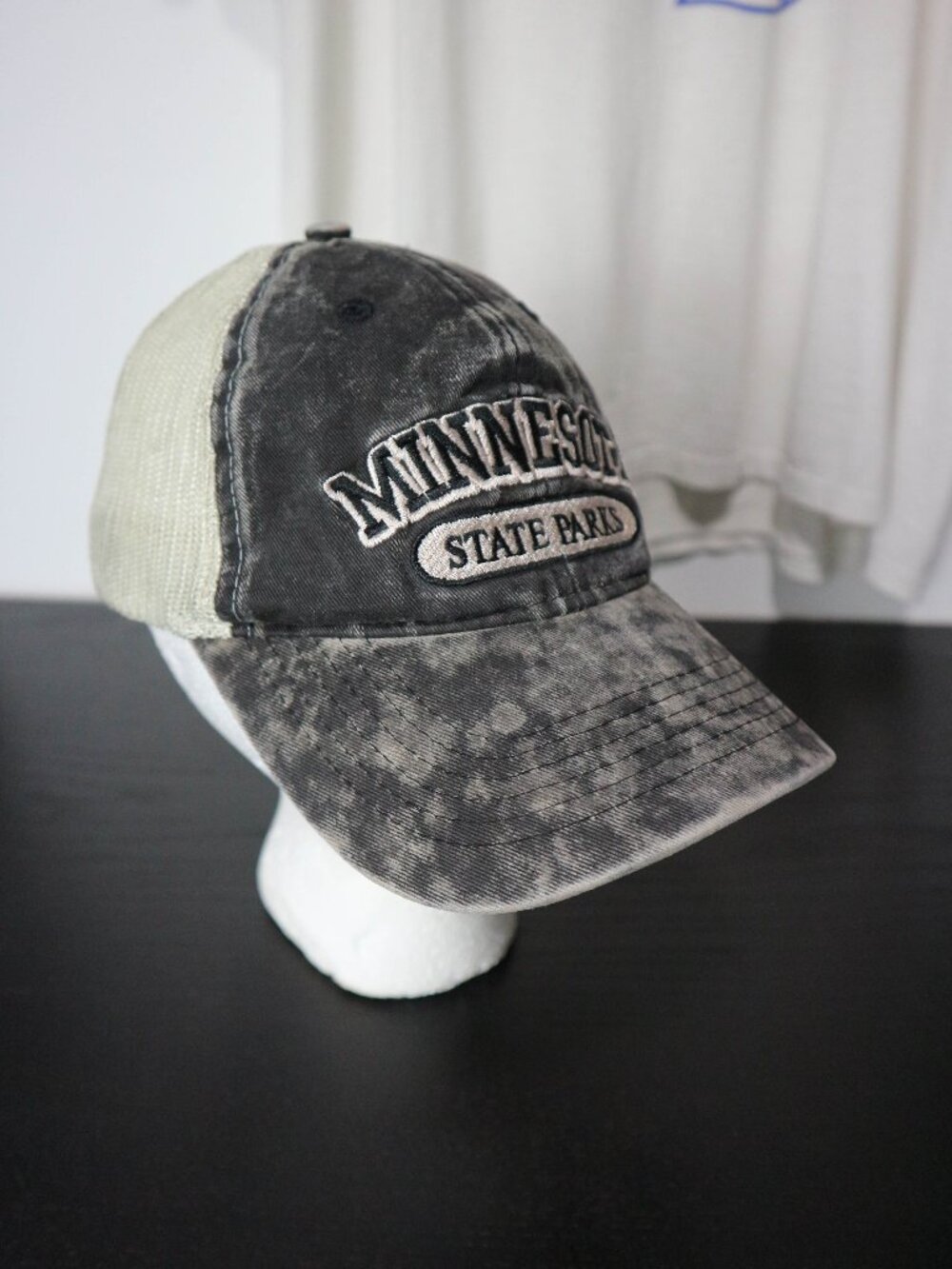 Minnesota Acid Wash Faded Mesh Snapback Trucker Hat OS Vintage Y2K